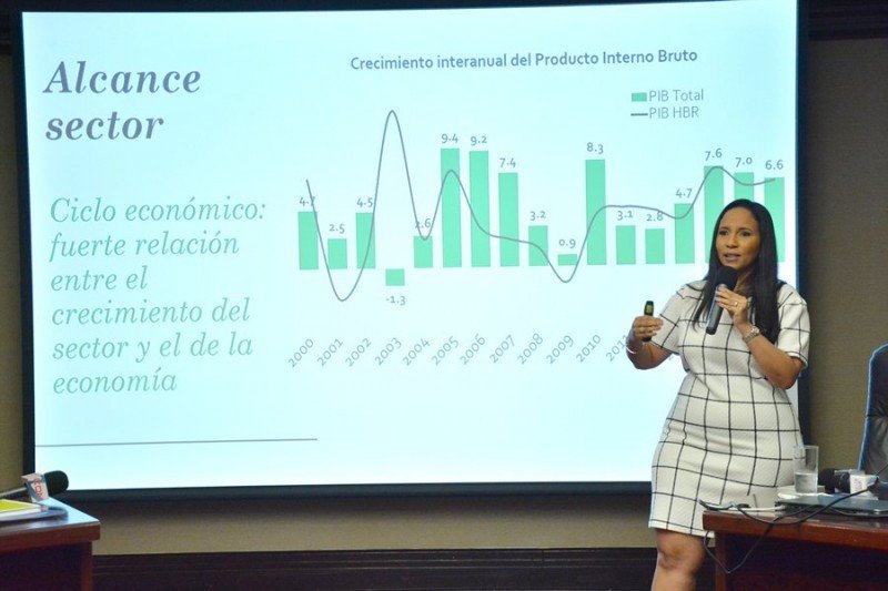 Economista de Analytica, Jacqueline Mora, durante la presentación. Foto. @elDineroDO