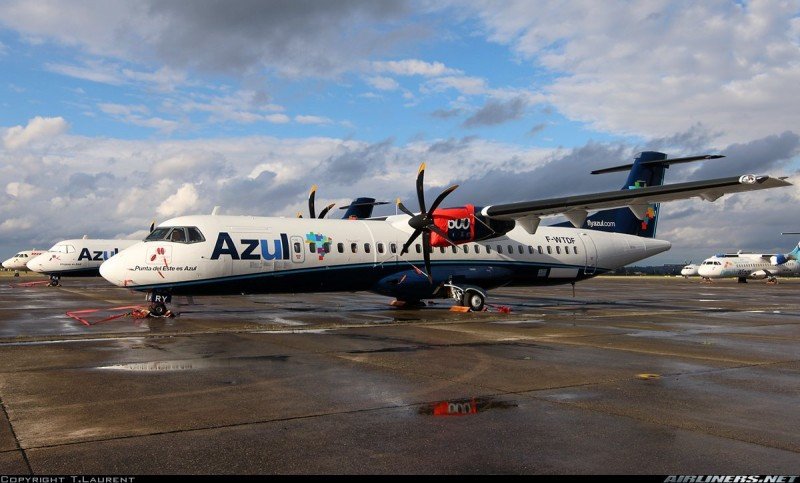 Aviones de Azul destinados al hub en Uruguay, en Toulouse. Foto Airliners.net (septiembre 2017)