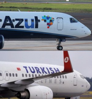 Brasileña Azul y Turkish Airlines con código compartido