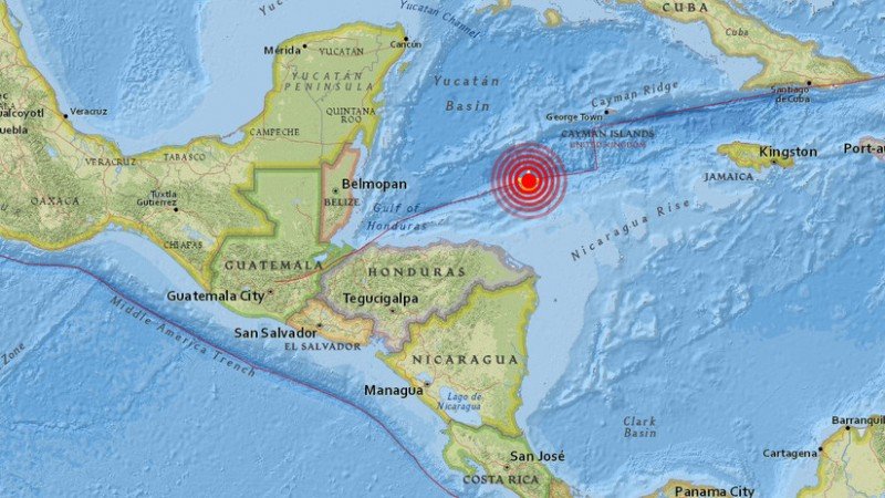 Terremoto de 7,8 en el Caribe entre Honduras y Cuba con alerta de tsunami