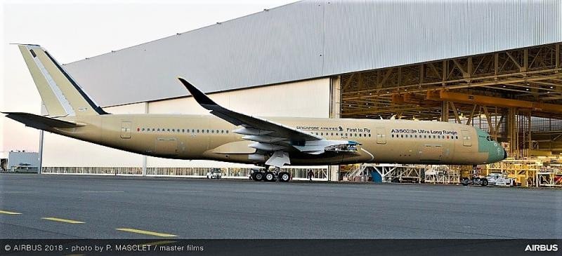 Sale de planta el avión que operará las rutas más largas del mundo (Foto: Airbus/ P. Masclet/ master films). 