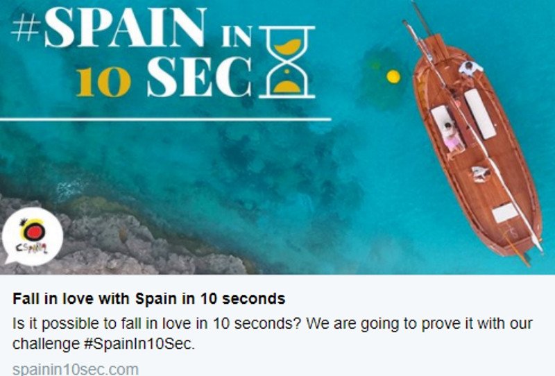 ‘Spain in 10 seconds’ complementa y refuerza la campaña lanzada en 2017 ‘Spain is part of you’.