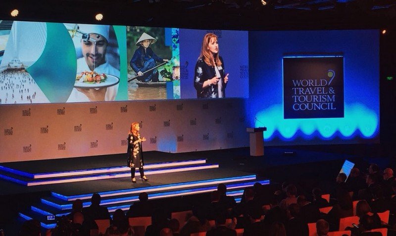 Gloria Guevara Manzo, presidenta del WTTC, en la apertura de la Cumbre este miércoles en Buenos Aires.