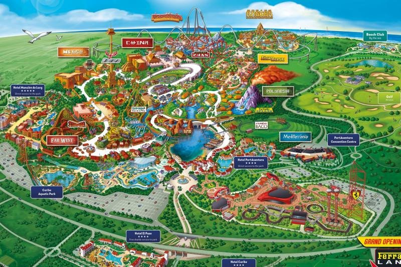 Mapa del parque temástico PortAventura World