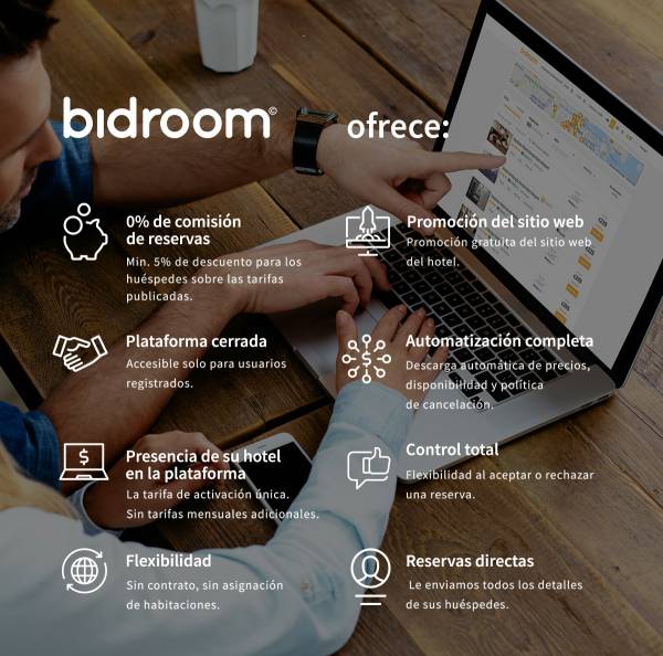 Imagen Bidroom.com permite evitar a las OTA con reservas directas y 0% de comisión