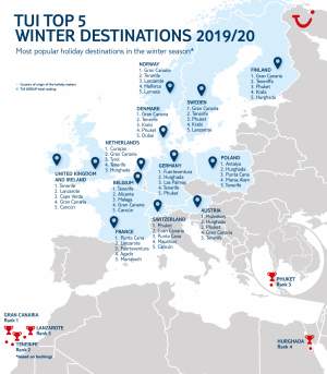 Canarias vuelve a liderar los destinos de invierno de TUI