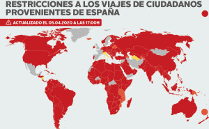 Todos los países que prohíben la entrada de viajeros de España
