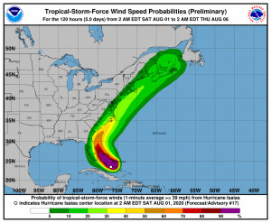 Florida, en alerta ante la llegada del huracán Isaías