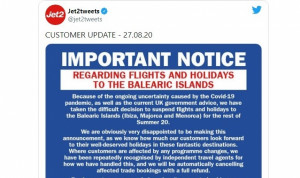 Jet2 cancela sus operaciones a Baleares para el resto del verano 2020