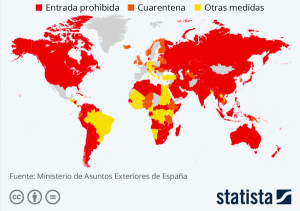 El mapa de las restricciones para viajeros procedentes de España