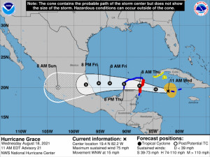 Cancún bajo amenaza de huracán: Grace alcanzó la categoría 1