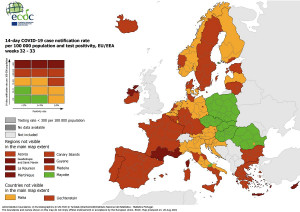 España mejora su clasificación en el mapa de colores de la Unión Europea