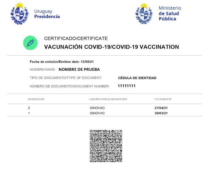El certificado de vacunación de Uruguay no es reconocido por las autoridades británicas.