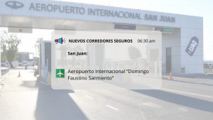 Argentina habilitó al aeropuerto de San Juan como “corredor seguro”
