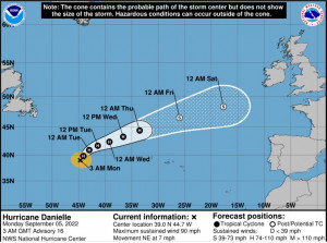 El huracán Danielle se fortalece y empieza a moverse: así avanza