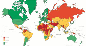 El mapa del riesgo en los viajes es más rojo en 2023