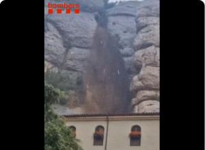 El hotel de la abadía de Montserrat, evacuado por un desprendimiento