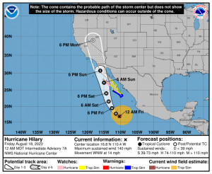 El huracán Hilary impactará en Baja California este fin de semana