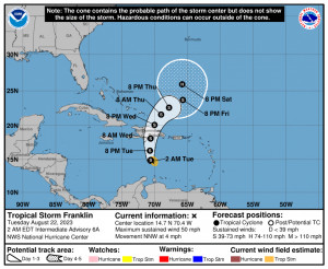 República Dominicana, en alerta ante la llegada de la tormenta Franklin