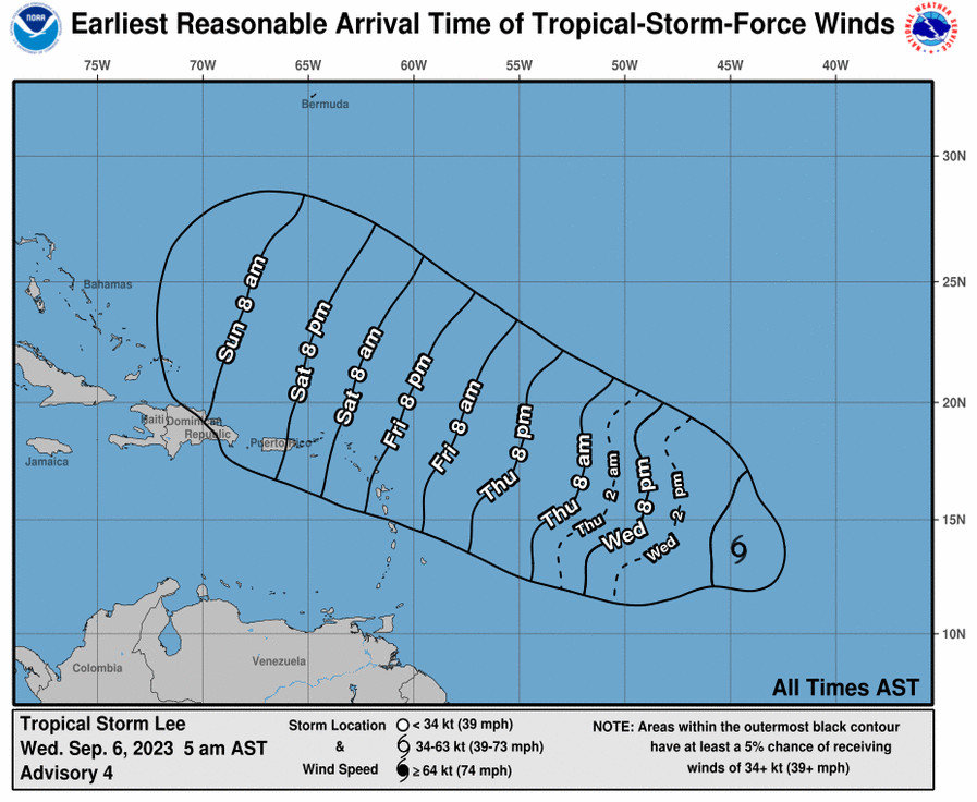 El huracán Lee, "extremadamente peligroso", va hacia el Caribe Punta