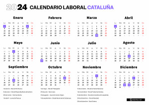 El Calendario Laboral de Cataluña 2024 tiene dos puentes extra