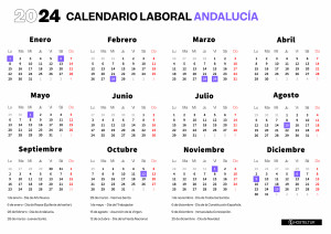 El Calendario Laboral de Andalucía 2024, con cuatro puentes