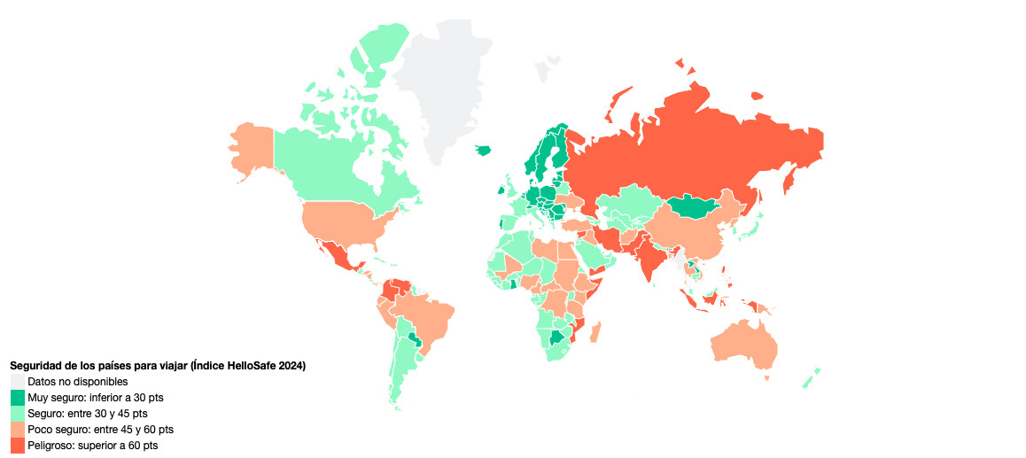 Países más peligrosos del mundo (y los más seguros) para viajar