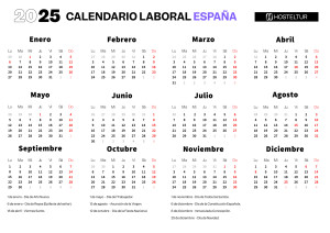 Calendario Laboral 2025 con todos los festivos y puentes del año