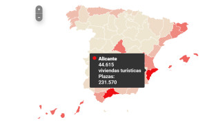 Ranking de provincias de España con más vivienda turística