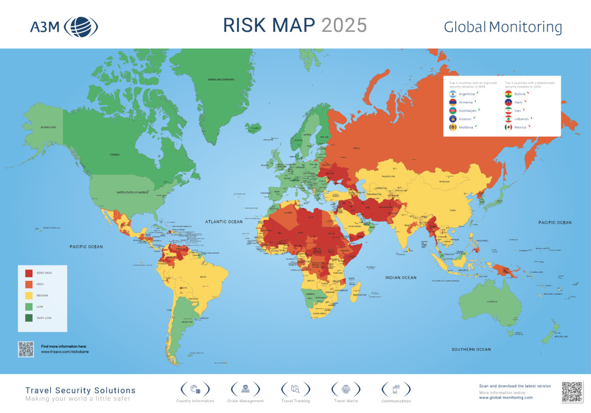 Estos son los destinos turísticos menos seguros para viajar en 2025