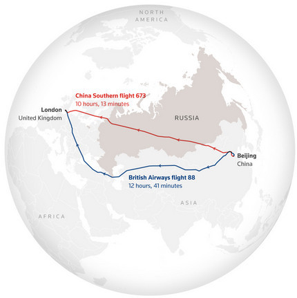 Las rutas aéreas sin rodeos a Asia tendrán que seguir esperando