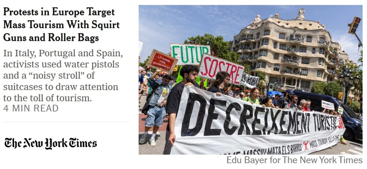 Las protestas contra la turistificación, en la prensa internacional