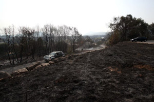 Las Médulas salvan su patrimonio cultural del incendio, no así su entorno