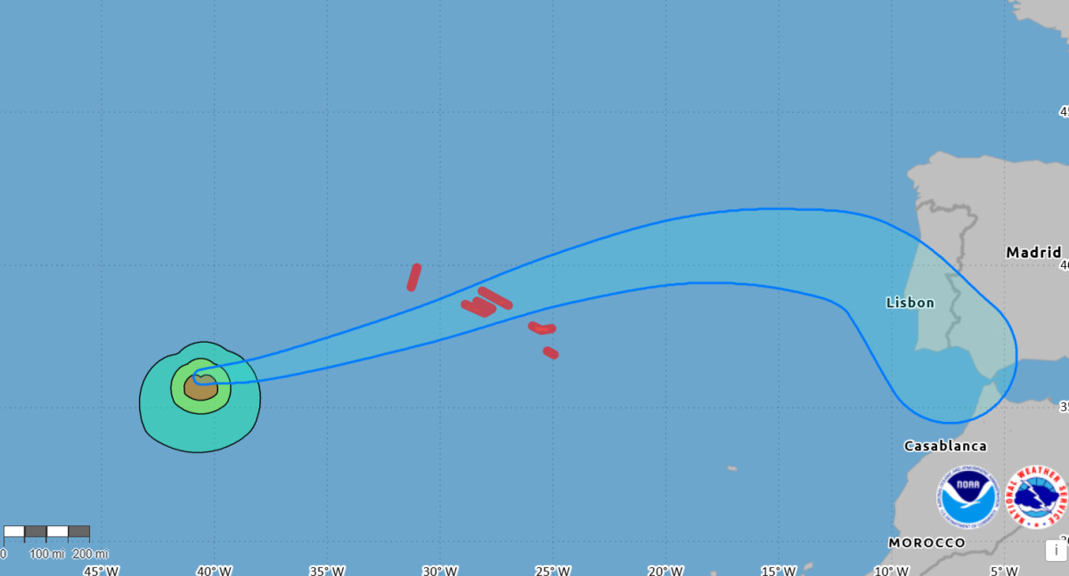Huracán gabriele Azores