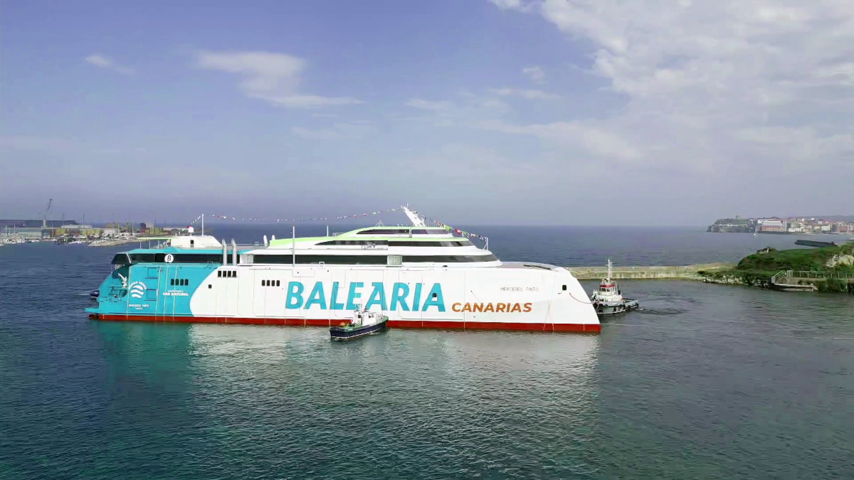 Bàlearia invierte 128 M € en su tercer catamarán con motores duales a gas natural