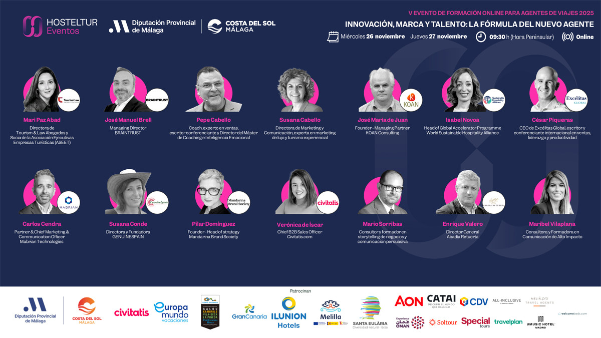 Quiénes son los ponentes de la edición del Congreso Anual del Agente de Viajes de Hosteltur 2025