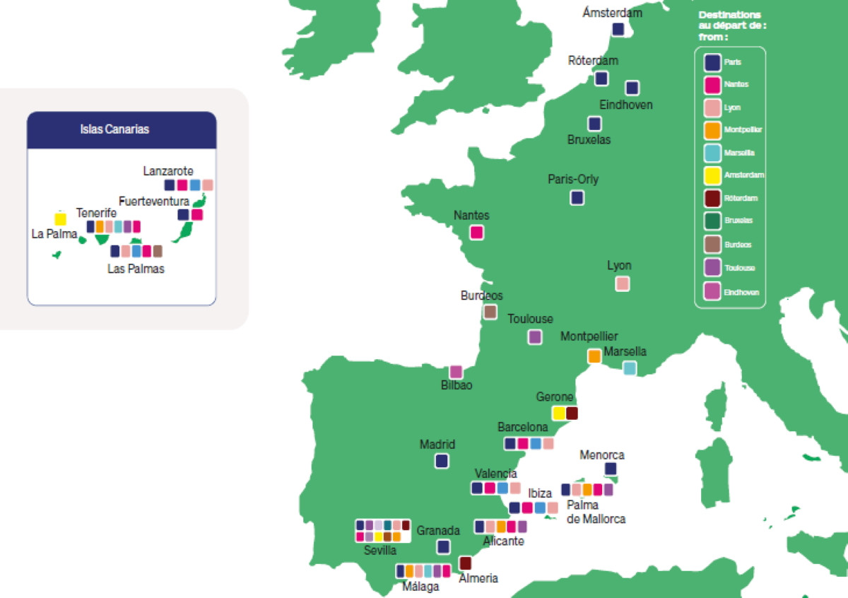 Los planes de la aerol&iacute;nea Transavia para Espa&ntilde;a en 2026