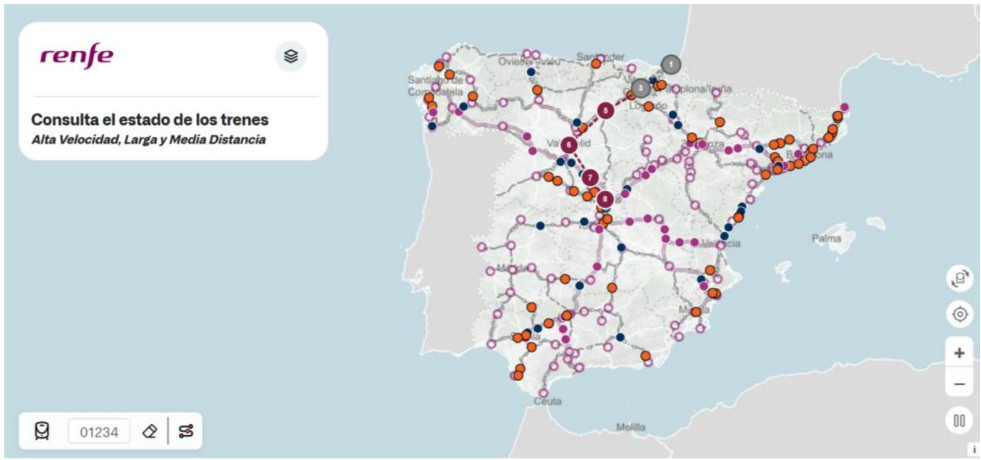 Renfe estrena una web para conocer en tiempo real la ubicaci&oacute;n exacta de los trenes