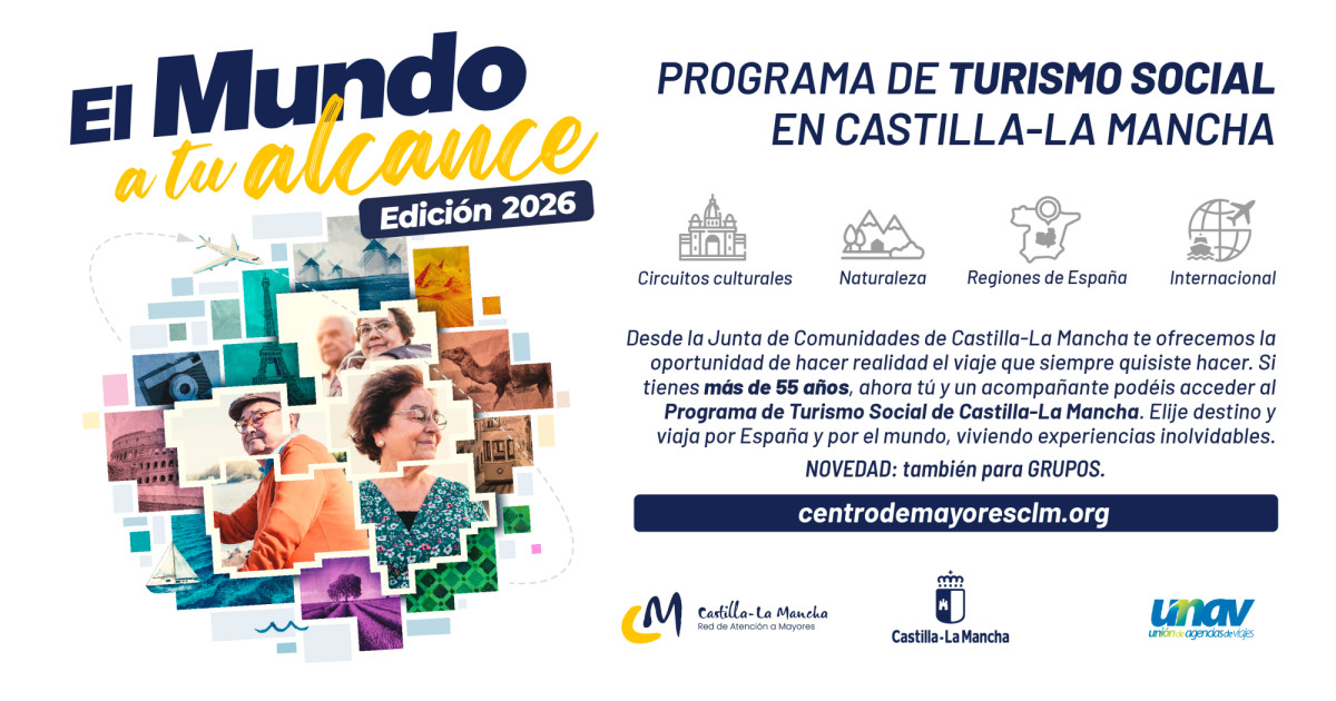 Castilla-La Mancha lanza su &ldquo;Imserso&rdquo; 2026 con 1.800 salidas a destinos nacionales e internacionales 