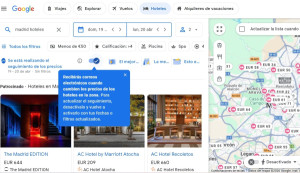 Google lanza una nueva función que rastrea el precio de un hotel y avisa al usuario
