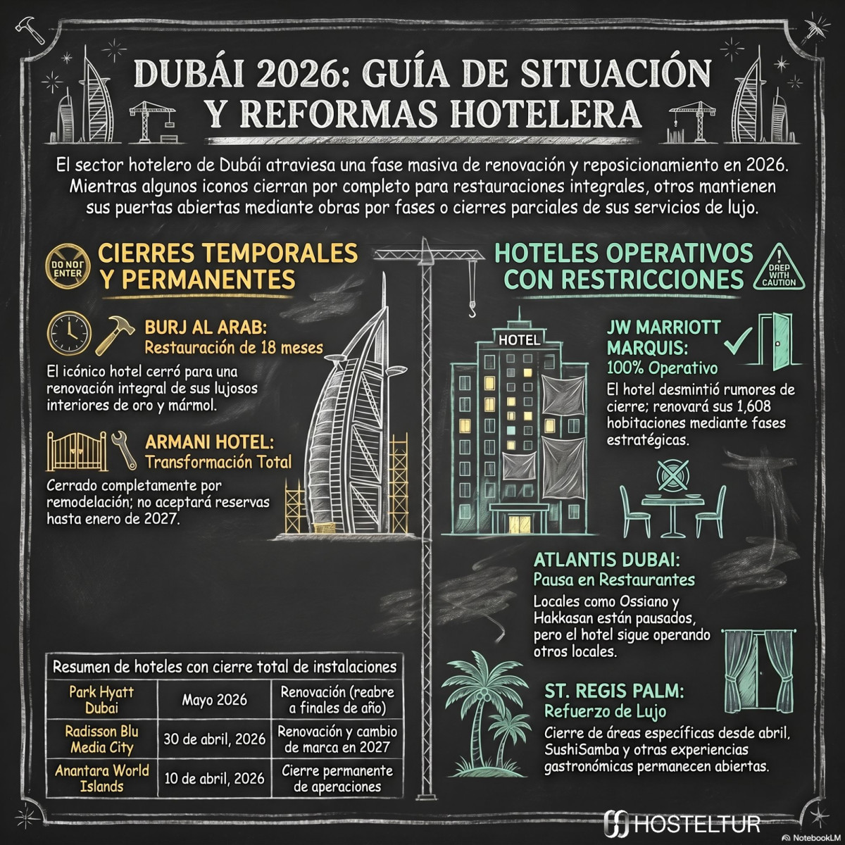 Dubai: Cierres y reformas en hoteles por el conflicto en Oriente Medio