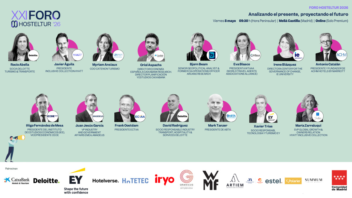 Ponentes del XXI Foro Hosteltur 2026. 