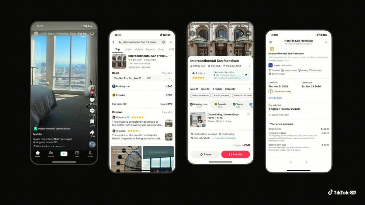TikTok GO: reservas de viajes y hoteles en Estados Unidos