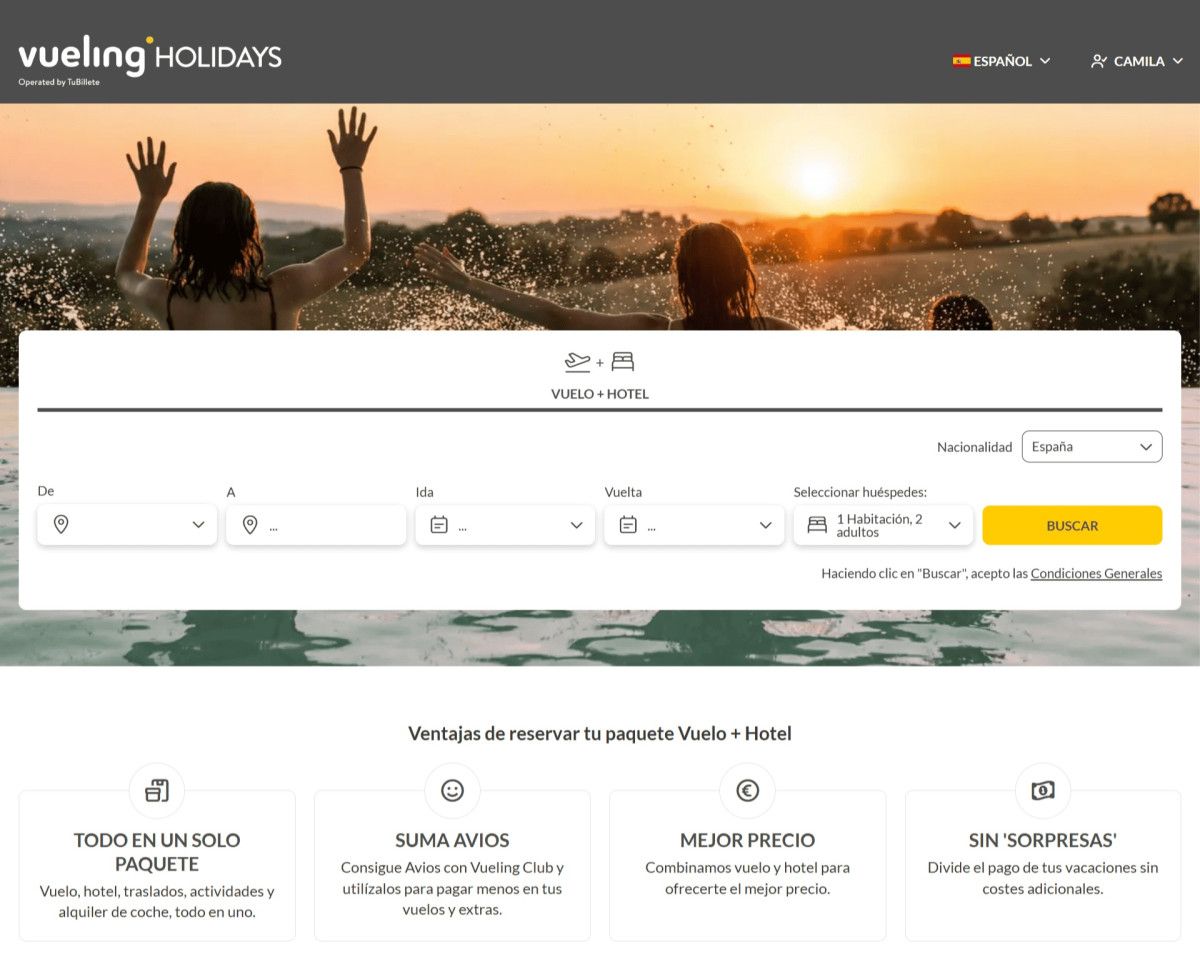 Vueling relanza su plataforma de paquetes vacacionales junto a &Aacute;voris 