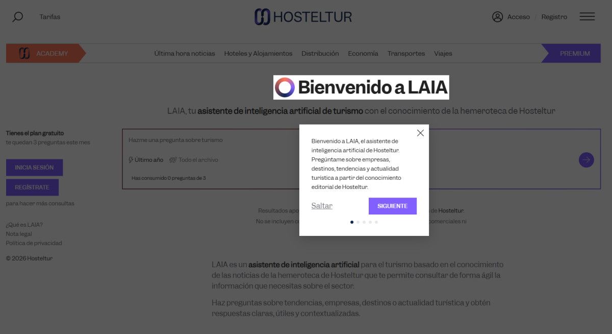 Hosteltur lanza LAIA, su asistente de inteligencia artificial para consultar la actualidad y la hemeroteca tur&iacute;stica