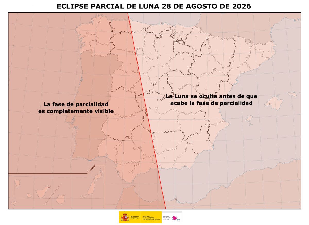 Eclipse parcial de Luna en agosto de 2026: cu&aacute;ndo es, a qu&eacute; hora y desde d&oacute;nde se ver&aacute; mejor en Espa&ntilde;a