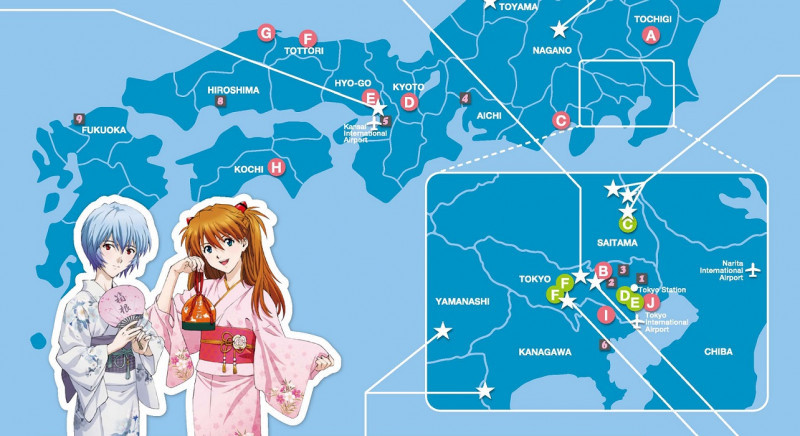 Japón muestra en un mapa los lugares más destacados del Manga y Anime |  Nota de prensa en Hosteltur